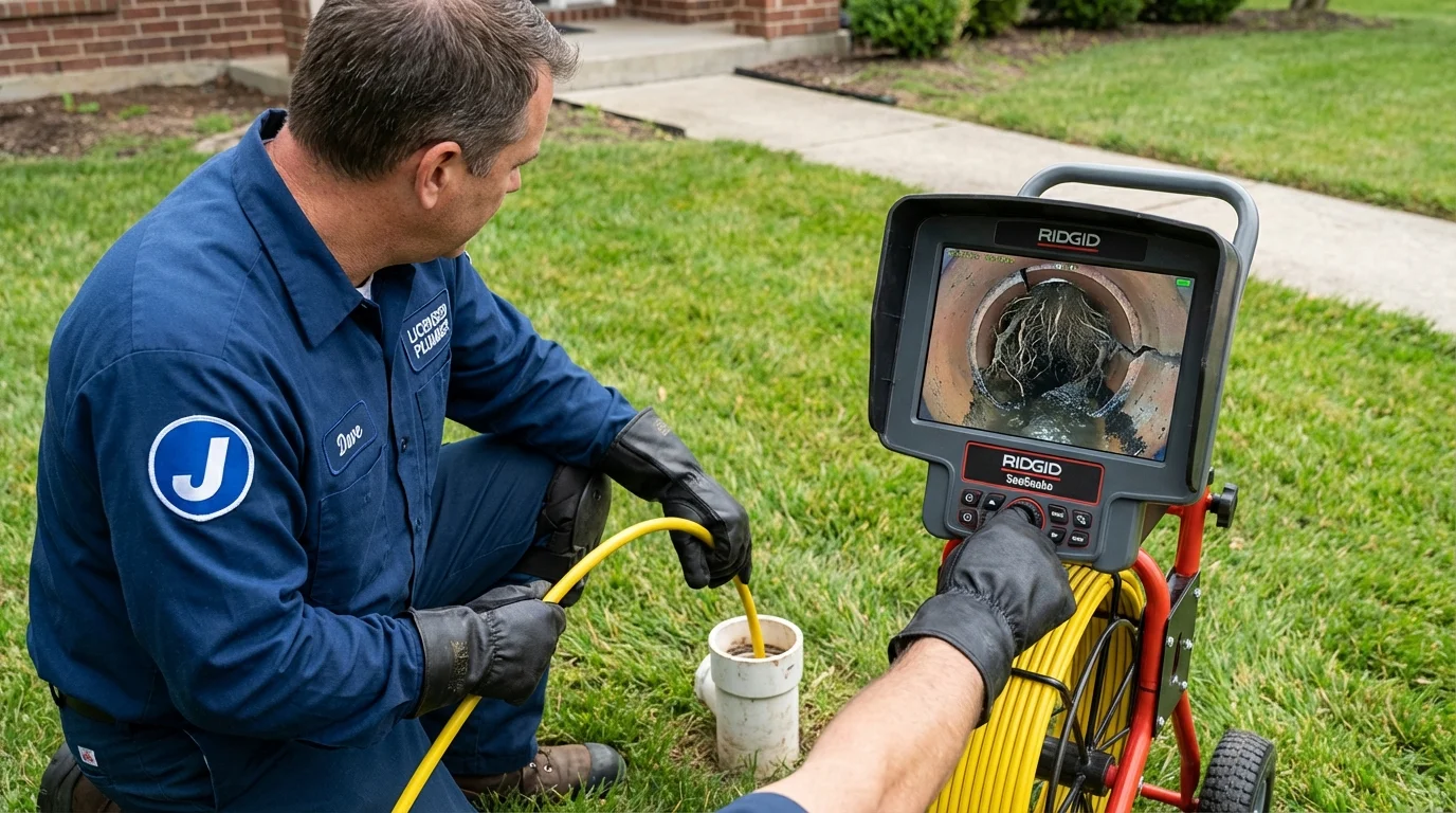 Sewer camera inspection being performed by Johns Plumbing LLC in Key Biscayne